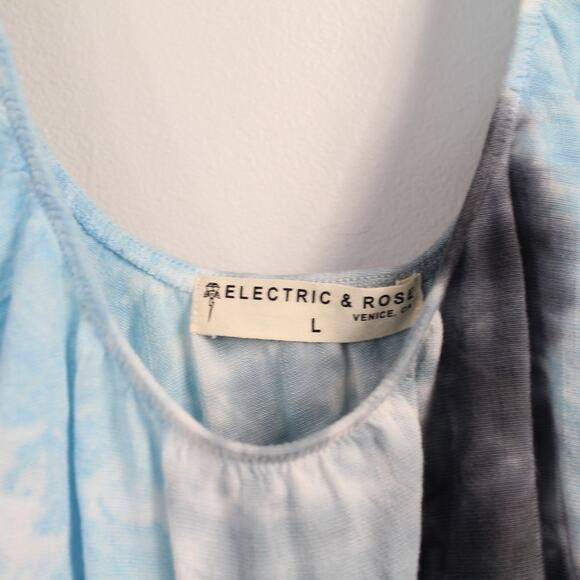 New Electric & Rose Blue Tie Dye Linda Sleeveless Lightweight Crop Top - Picture 6 of 8